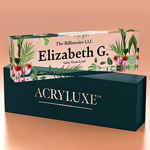 Desk Name Plate Personalized, Custom Name Plates 2½/x8 Inches, Thick Crystal-Clear Acrylic, Gift Box, Office Desk Decor. USA Made by ACRYLUXE (Garden) - Image 7
