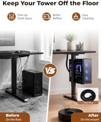 TOPSKY Dual Motor Electric Standing Desk, Height Adjustable with CPU Holder - Image 3
