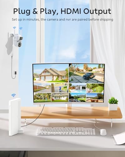 Dual Lens Security Cameras Wireless Outdoor, 2K Full HD Video, 360° View Pan/Tilt Home Security Camera with Color Night Vision, PIR Alarm, 2.4G/5G WiFi, Auto Tracking, 2-Way Audio, Easy to Install - Image 5