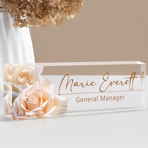 Custom Name Plate for Desk | Personalized Desk Name Plate | Personalized Boss Employee Appreciation Gifts | Acrylic Name Plate Office Desk Accessories by EOBIBIFUN