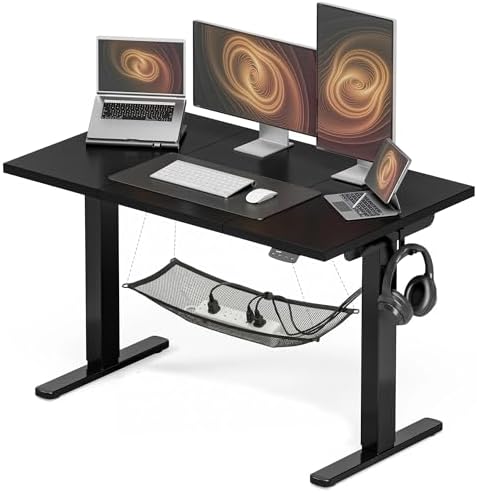 Acrolix 48x24 Electric Standing Desk with Cable Net, Black by Acrolix