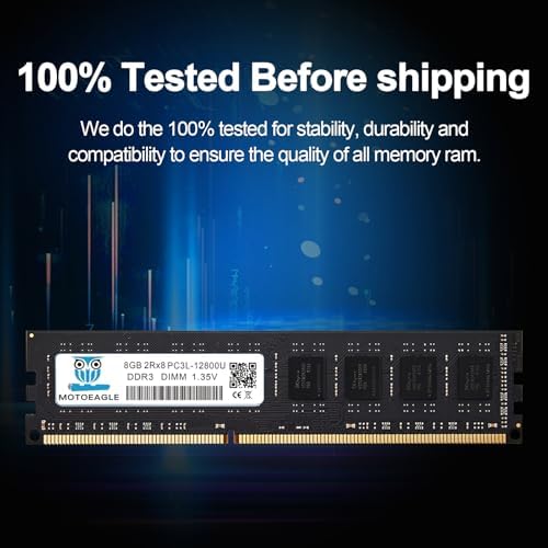 8GB DDR3L 1600MHz PC3L-12800U-11 Non ECC Unbuffered 1.35V 2Rx8 Dual Rank 240 Pin UDIMM Desktop Memory RAM Module Upgrade - Image 3