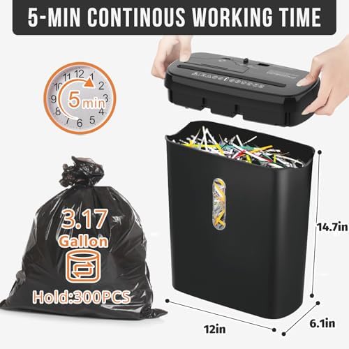 Suntiko 10-Sheet Strip Cut Paper Shredder Black - Image 2