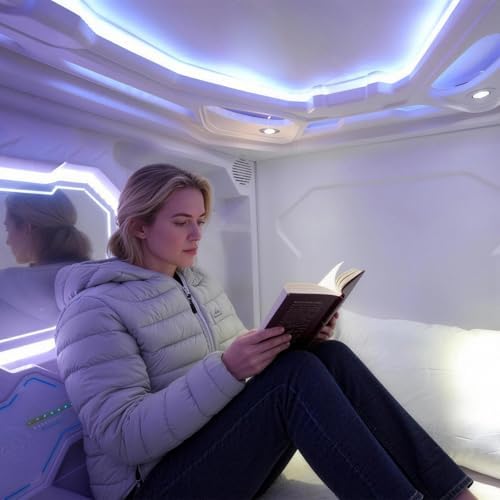 Office Rest Pod, Private Relaxation Cabin with Ventilation, Acoustic Privacy Booth for Focus and Rejuvenation, Portable Quiet Room with LED Ambient Lighting, Large Personal Workspace, W87” D50” H60” - Image 7