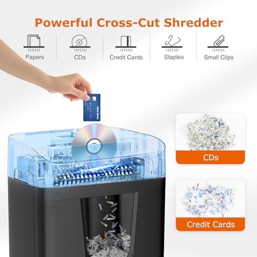 Bonsaii 12-Sheet Cross Cut Heavy Duty Paper Shredder for Home Office - Image 3