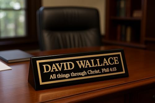 Black Desk Name Plate Personalized - Name Plate for Desk Engraved in USA - Image 2