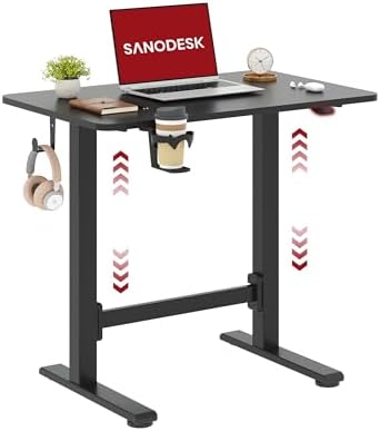 SANODESK 32''x20'' Gas-Spring Lifting Mobile One-Piece Standing Desk by sanodesk