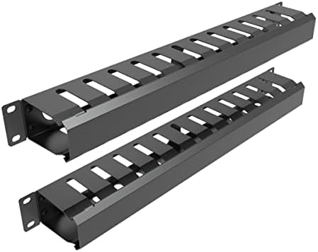 2 Pack of All Metal 1U Cable Manager with 12 Big Finger Slots by JINGCHENGMEI