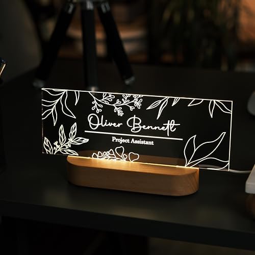 Personalized LED Desk Name Plate – Custom Office Name Sign - Image 5