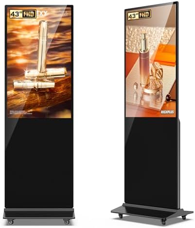 32/43/55/65 Inch Digital Signage Display, LCD Screen Advertising Display Kiosk Interactive Totem Floor Standing Auto AD Player with USB/HDMI/WiFi Android OS (43'' Non-Touch) by JASZDOT