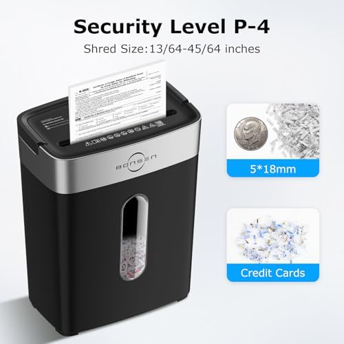 Bonsen 10-Sheet Cross Cut Paper Shredder for Home Office Heavy Duty - Image 3