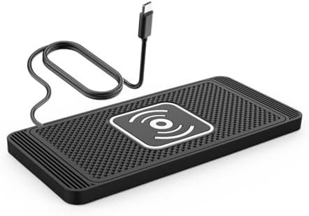 Wireless Charger Car Charging Pad 15W Fast Car Wireless Charger Pad, 15W Fast Charging, Anti-Slip, Universal Qi Compatible with iPhone and Wireless Charging Phones, Black(USB-C) by Unknown