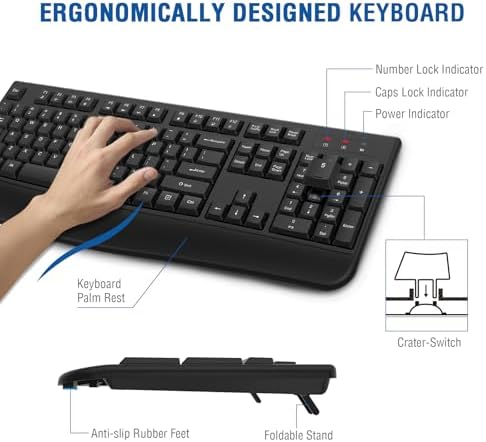 EDJO Wireless Keyboard and Mouse Combo, USB Plug & Play (2 Pack) - Image 4