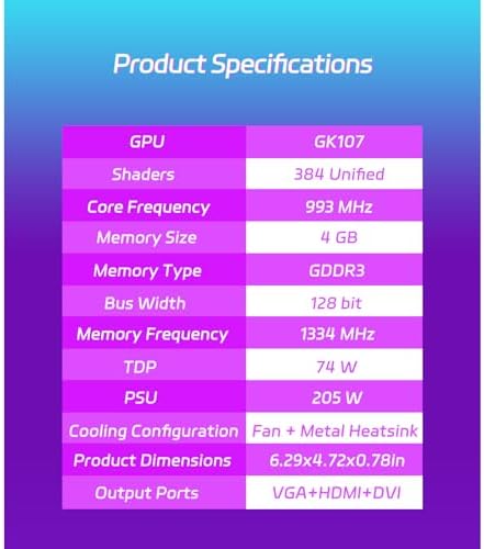 SOYO GeForce GT 740 4GB DDR3 Low Profile Graphics Card, 128-Bit 384SP HDMI/VGA/DVI-D Port Triple Output, SFF Half-Height Video Card for Slim Desktop PCs, Supports Windows 11/10/8/7 - Image 5