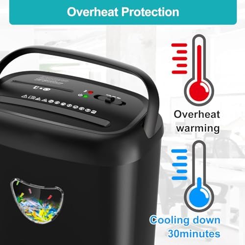 14 Sheet Cross Cut Paper Shredder, Heavy Duty Home Office Shredder with 6.6 Gallon Basket, P-4 Security Level, Jam Proof Design for Home and Office - Image 5