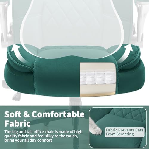Fabric High Back Office Chair, Thick Padded Ergonomic Computer Desk Chair - Image 6