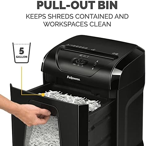 Fellowes Powershred 12 Sheet Cross-Cut Paper Home Office Paper Shredder, 19.50" H x 9.69" W x 13.44" D - Image 5