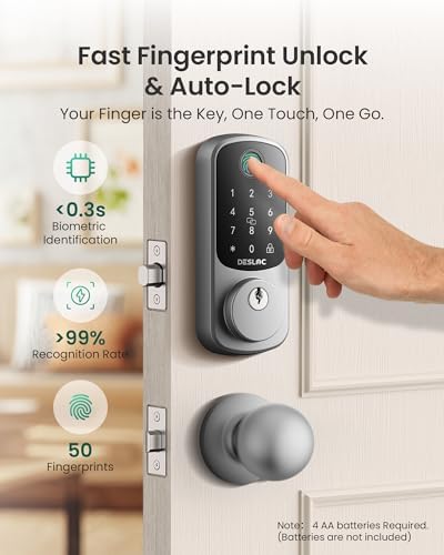 DESLOC B200 Fingerprint Smart Lock with 2 Knobs, Child Safe Design - Image 2