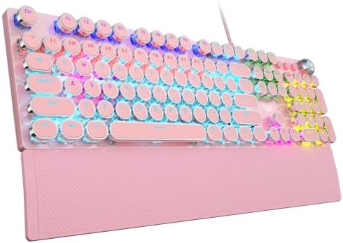 AULA F2088 Typewriter Style Mechanical Gaming Keyboard Wired, 104 Keys by AULA