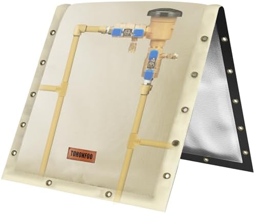 TOHONFOO 3-Way Open Backflow Preventer Pipe Cover Outside, 24"Wx24"H, Beige by TOHONFOO