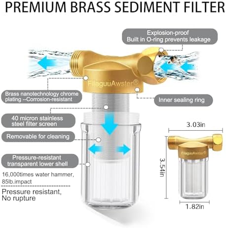 FA21 Brass Water Filter for Shower, Washing Machine 1/2+3/4 - Image 7