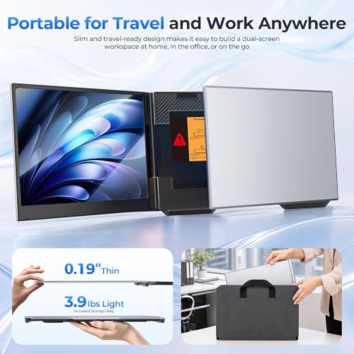 15.6" FHD Laptop Screen Extender, One-Cable USB-C Portable Triple Monitor - Image 6