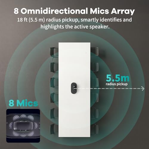 KanDao Meeting Ultra Standard - 360° 4K All-in-One Video Conference Camera, AI Tracking, 8 Noise-Cancelling Mics, Build-in System, Works with Zoom, Google Meet, Microsoft Teams - Plug & Play - Image 4
