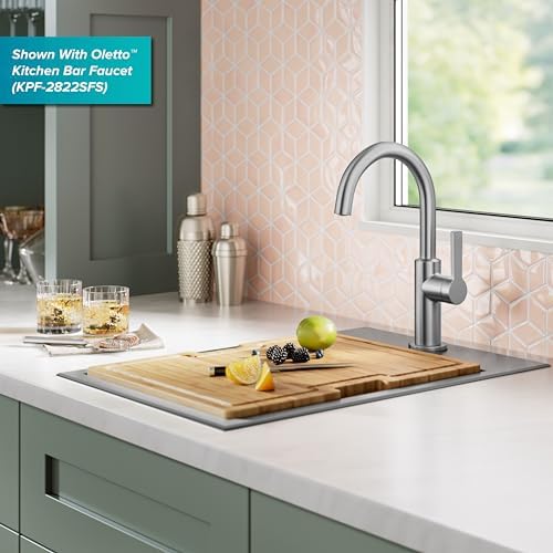 KRAUS Kore 15x22-Inch Drop In/Top Mount Workstation 16 Gauge Single Bowl Stainless Steel Bar Kitchen Sink with Accessories, Kitchen Sinks - Image 5