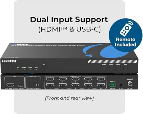 OREI 3x3 Video Wall Controller HDMI/USB-C, 4K Input, RS-232, Audio Extract - Image 2