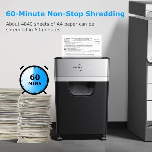 BONSEN 16-Sheet Cross-Cut 60-Min Heavy Duty Paper Shredder for Home Office - Image 3