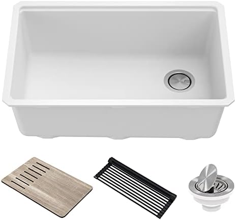 KRAUS White 30 in Undermount Granite Kitchen Sink KGUW1-30WH by Unknown
