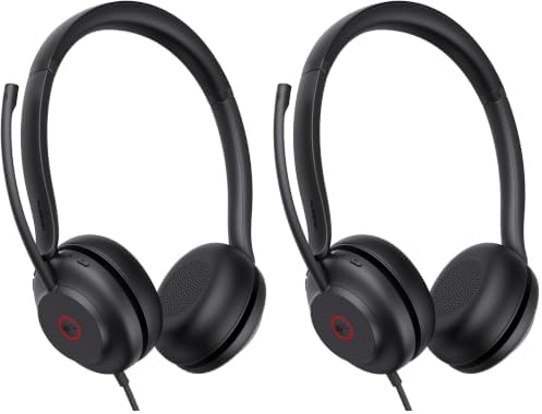 Yealink UH35 Wired Headset,USB-A,AI Noise Canceling Mic,Call Control,On-Ear (Pack of 2) by RedefineYourWorkplace