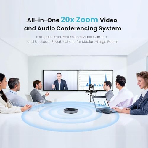 20x Zoom Conference Room Camera System TONGVEO All-in-1 Video and Audio Conferencing System 20X Optical Zoom USB3.0 HDMI PTZ Camera and Conference speaker with microphone Bundle for large Meeting Room - Image 4