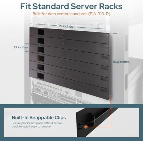19" Black EZIBLANK Blanking Panels - 2 Sheets of 6RU Panels Per Box - Easy, Tool-Less Installation - Image 3