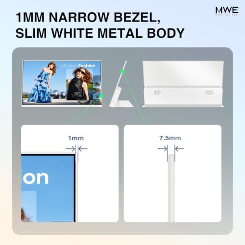 24 Inch Desktop Digital Signage Display, 1000-Nit FHD 1080P Android Countertop Digital Menu Board with Built-In CMS, WiFi, Dual USB and Scheduled Playback for Restaurants and Retail - Image 6