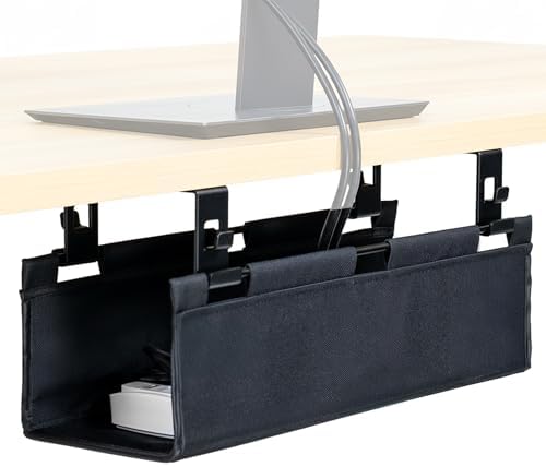 VIVO Black Screw-on 16 in Fabric Cable Management Tray, DESK-AC16F-S by VIVO