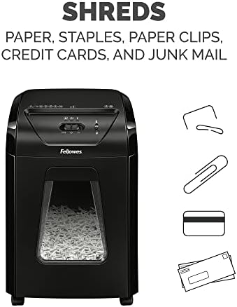 Fellowes Powershred 12 Sheet Cross-Cut Paper Home Office Paper Shredder, 19.50" H x 9.69" W x 13.44" D - Image 4