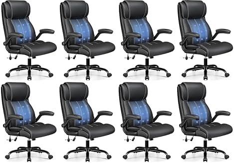 BESTFAIR High Back Home Office Chair, Inflatable Lumbar Support, Black by BESTFAIR