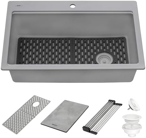 Ruvati 33-in Urban Gray Granite Workstation Drop-in Sink - RVG1302UG - Image 3