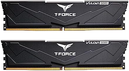 TEAMGROUP T-Force Vulcan DDR5 32GB (2x16GB) 6400MHz (PC5-51200) CL32 Desktop Memory Module Ram for 600 700 Series Chipset XMP 3.0 Black FLBD532G6400HC32ADC01 by TEAMGROUP
