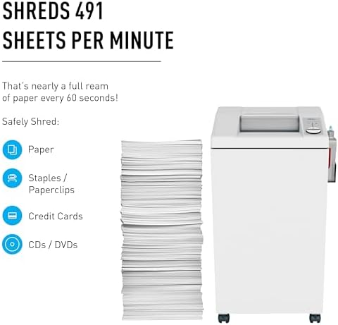 ideal. 2604 Cross-Cut Centralized Office Shredder with Automatic Oiler, Continuous Operation, 23 to 25 Sheet Feed Capacity, 26 gal Bin, Shred Staples/Paper Clips/Credit Cards/CDs/DVDs, P-4 Security - Image 5
