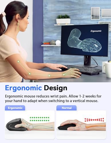 TECKNET 2.4G Ergonomic Mouse Vertical Wireless 4800 DPI Carpal Tunnel Mouse - Image 2