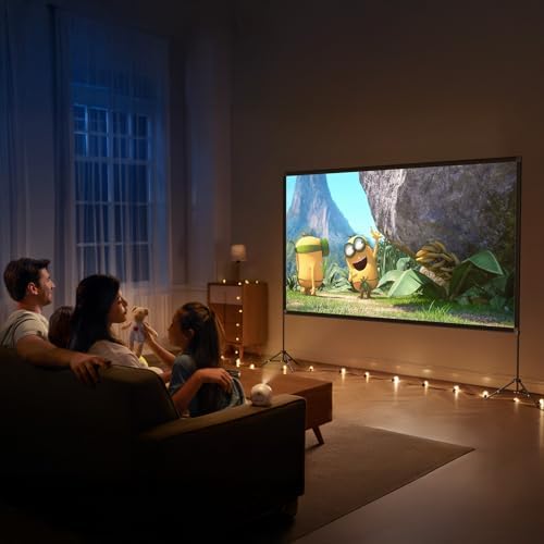 120inch Projector Screen with Stand, Portable Movie Screen Indoor Outdoor - Image 6