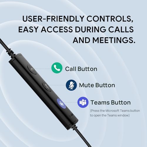 Yealink UH34 Lite Wired Headset,USB-A, Noise Canceling Mic,in-Line Controls - Image 4