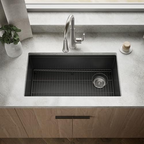 KOHLER Billings™ 32-1/2" Undermount Kitchen Sink, Single-Bowl Sink, Neoroc, K-33710-CM7, Matte Graphite - Image 2