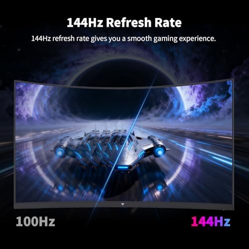 KTC 27 Inch Curved Gaming Monitor, 1440P QHD 144Hz 1500R PC Monitor, H27S5C - Image 4