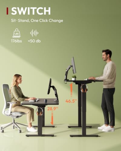 SANODESK 1'' Thick One-Piece 60 x 24'' Height Adjustable Standing Desk - Image 2