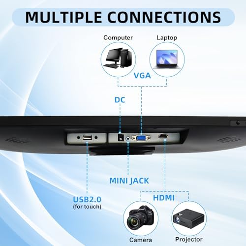 FYHXele 22 Inch Touchscreen Monitor, IPS FHD 1080P Touch PC Display, 75Hz, LED Backlit Multi-Touch Monitor, VESA, HDMI & VGA & USB Computer Touch Screen for Gaming, Business, Warehouse, Bar, Gym - Image 6