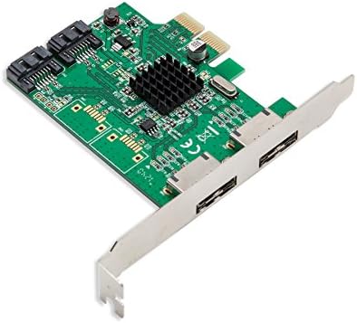 IO Crest SI-PEX40058 2 Port SATA III 2 Port eSATA III PCIe 2.0 x2 HyperDuo Controller Card Green - Image 2