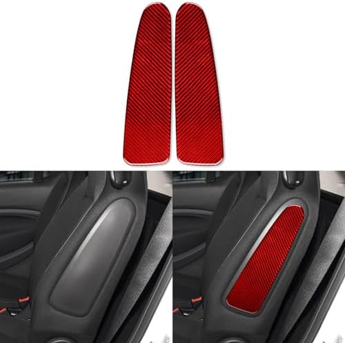 Real Soft Red Carbon Fiber Car Seat Side Panel Anti-Scratch Cover Collision Protector Sticker Auto Interior Decoration Accessories Compatible with Benz Smart 2016 2017 2018 2019 2020 2021 by PJFUS